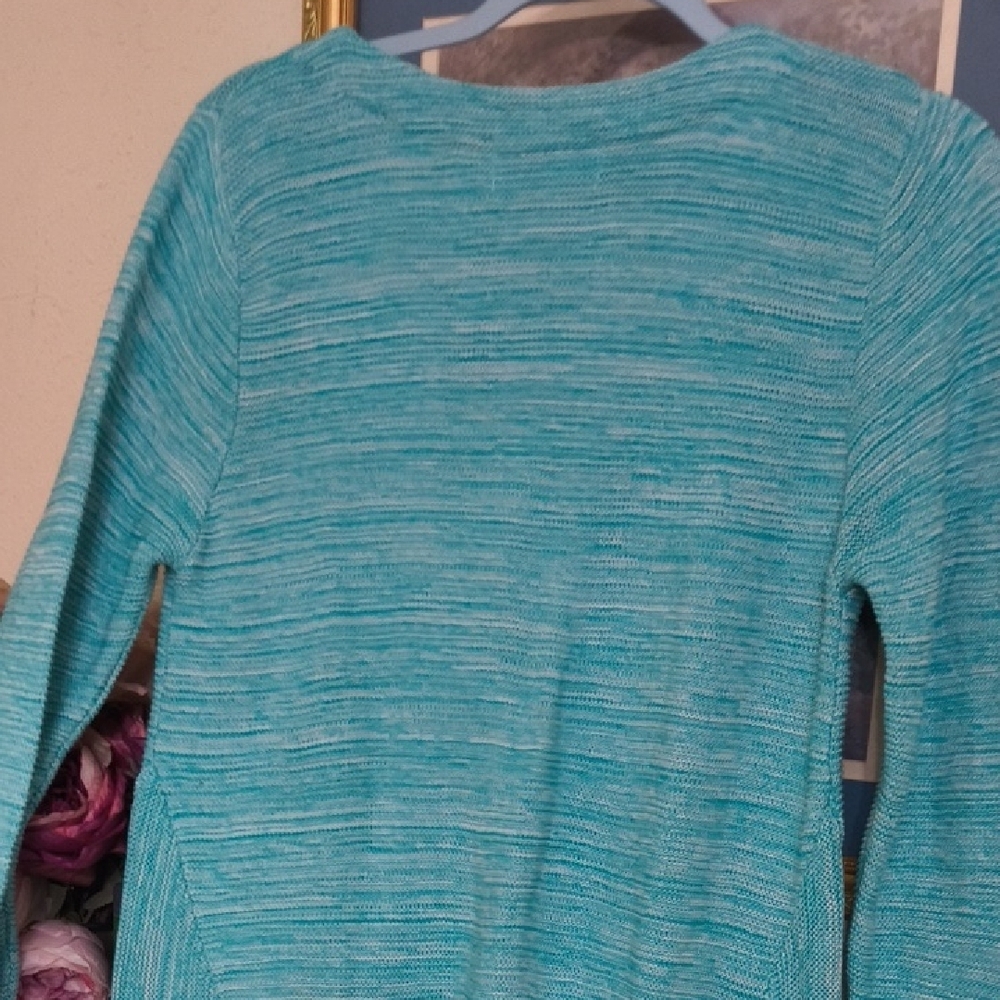 Habitat Turquoise Cardigan with Wooden Buttons Natural Materials Cozy Boho - Picture 12 of 15